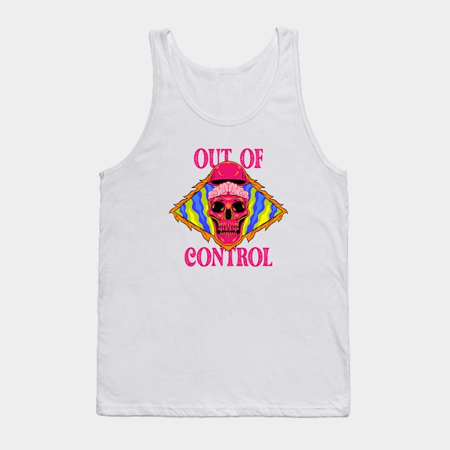 Vintage Skull - Out of Control Tank Top by Harrisaputra